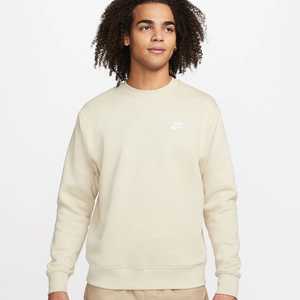NWT NIKE Fleece Crewneck Cream White SIZE XXL